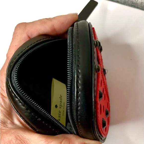 Kate Spade Lady Bug, Coin Purse, Authentic, Rare, Jeweled, Red & Black - Picture 5 of 7